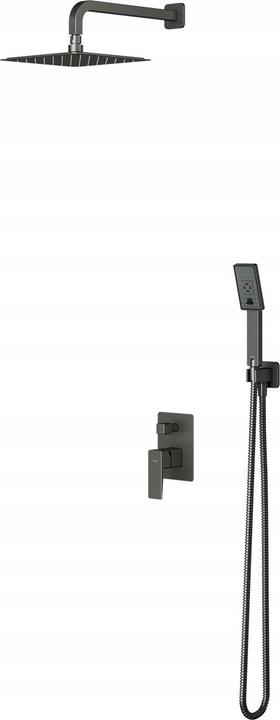 Omnires Parma Unterputz-Duschset mit graphitfarbenem Regenduschkopf