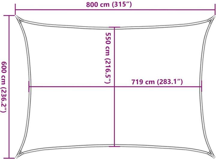Produktbild vidaXL Sonnensegel (600 x 800 cm)