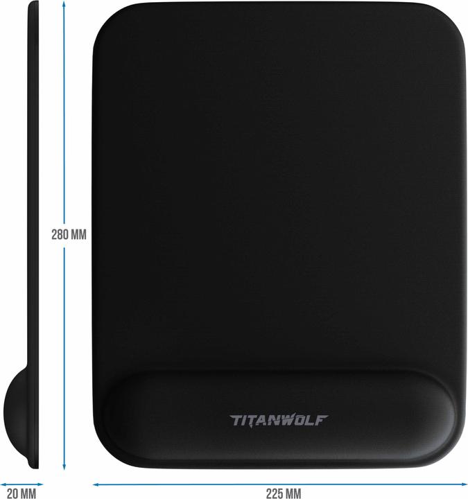 Immagine prodotto Titanwolf Tappetino per mouse, tappetino per mouse da ufficio in gel con cuscinetto / poggiapolsi