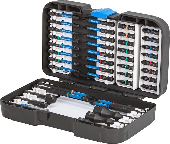 Actual product image Gedore 666-042 Torsion bit set SL+PR+PH+PZ+TX 42 pieces (1/4 inch)