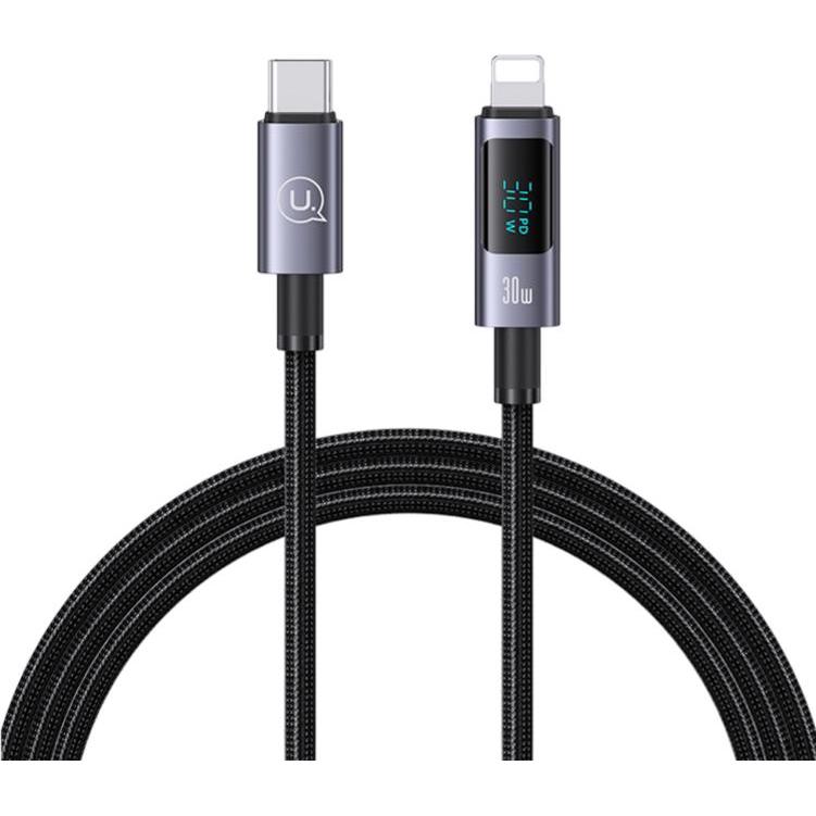 EKO 30W Ladekabel Typ-C auf Lightning 1.2m Modell Display SF mit LED-Bildschirm (1.20 m, USB 3.0), USB Kabel