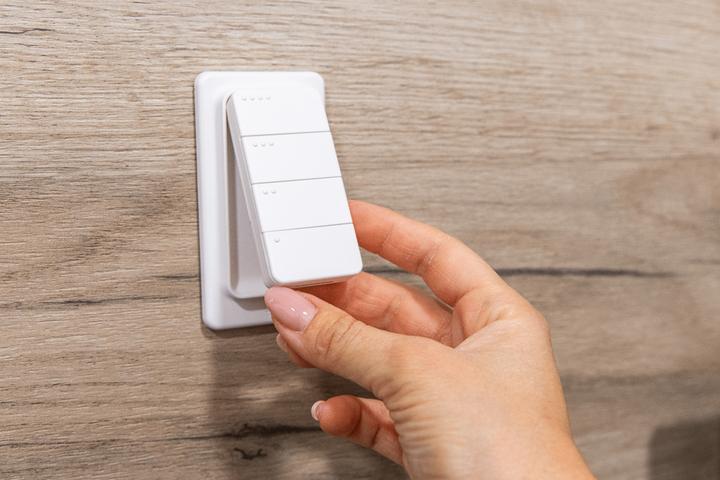 Actual product image Shelly BLU RC Button 4 ZB - White (Device-specific remote control, Bluetooth, NFC, Radio Frequency (RF))