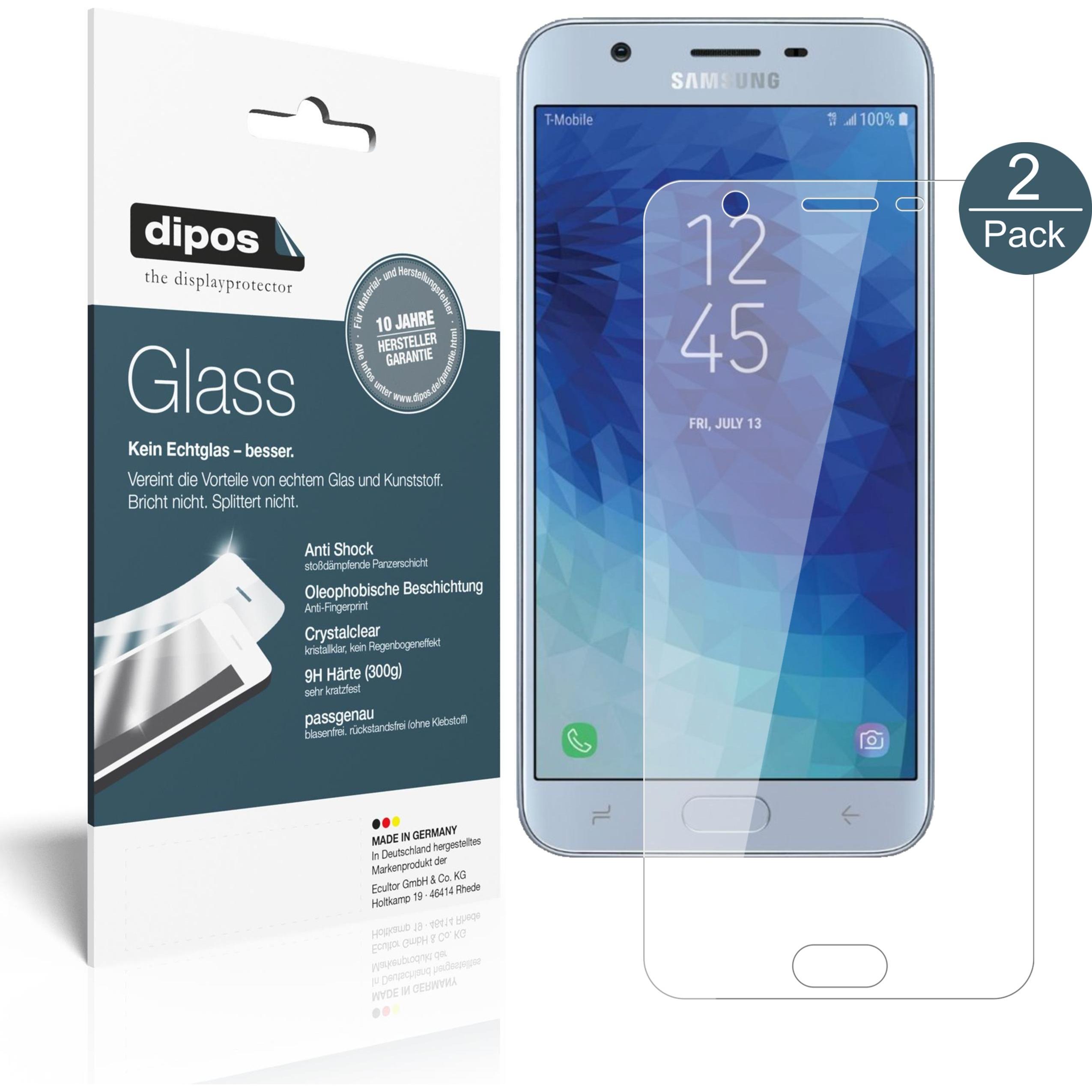 Dipos Displayschutz Anti-Shock (2 Stück, Samsung Galaxy J7 Star), Smartphone Schutzfolie, Transparent