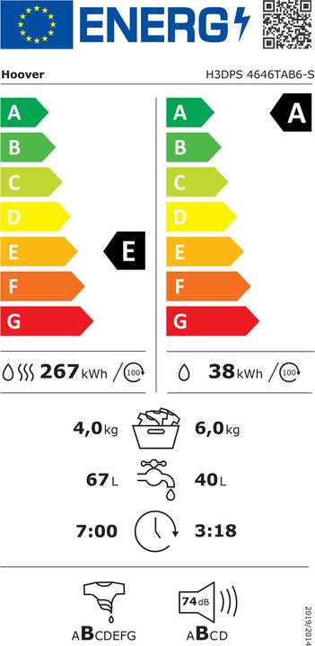 Energie-Label Hoover H3DPS 4646TAB6-S