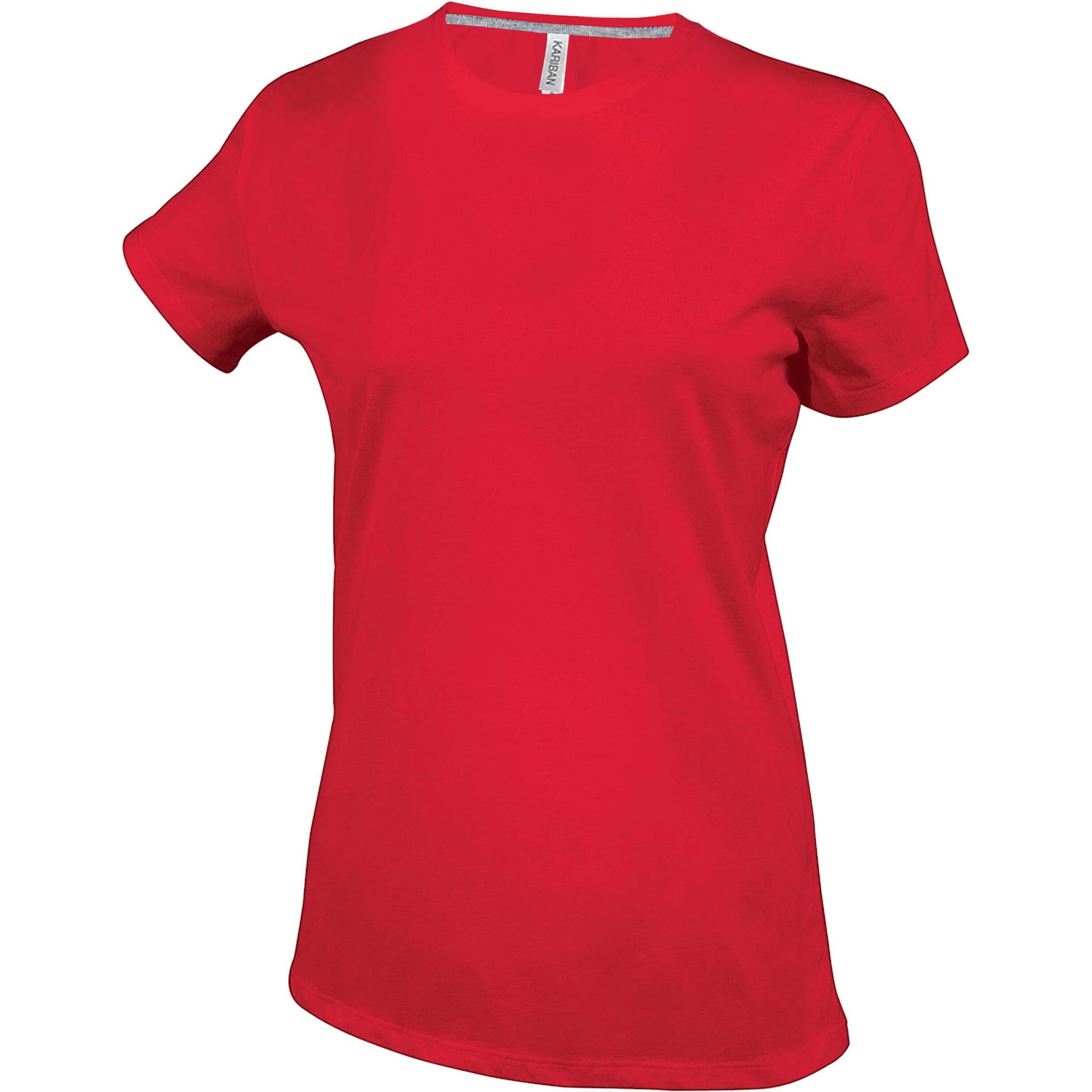 Kariban, Damen, Shirt, Col Rond côton, Rot, (M)