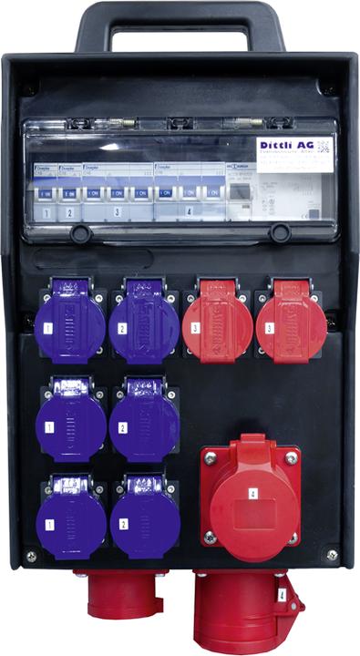 Image du produit Steffen Baustromverteiler 32A bestückt IP44 (6x, CEE 16/5, CEE 32/5, Type 23, Type 25)