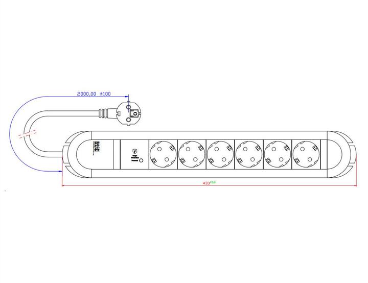 Immagine prodotto Bachmann 331.016 (6x, CEE 7/3, 2 m)