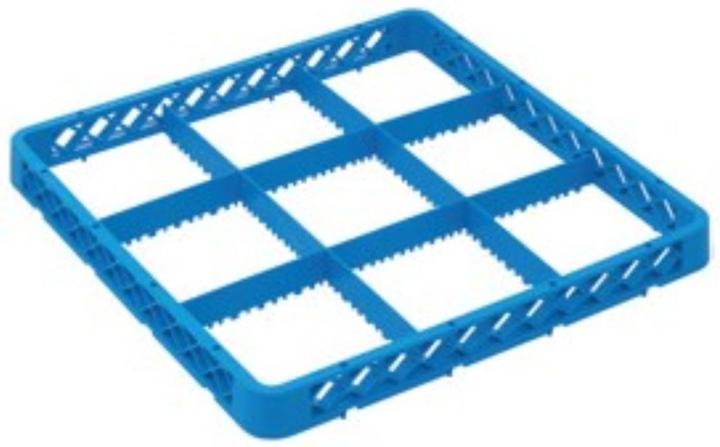 GN Schalen Attacco per cestino per il risciacquo dei bicchieri blu a 9 scomparti