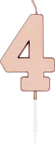 Produktbild Globos Europe Kuchenkerze 4,5 cm, Metallic-Roségold, Nr. 4