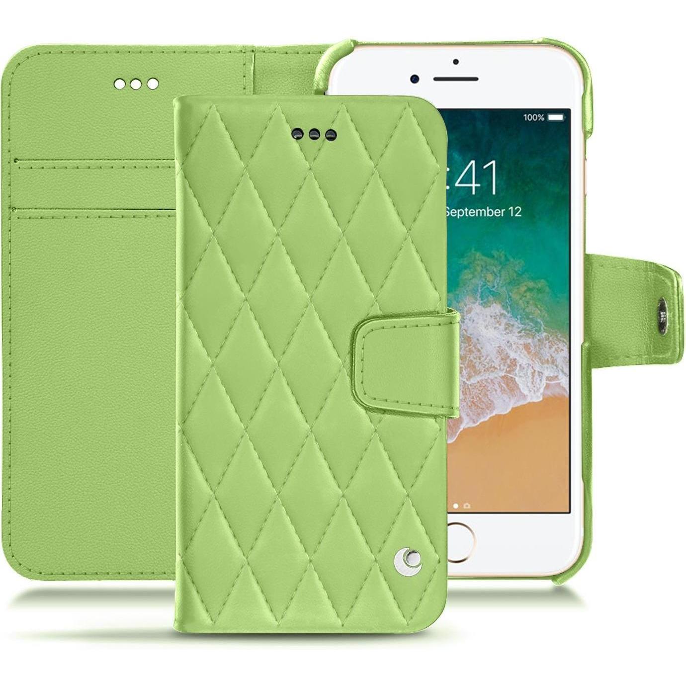 Noreve Lederschutzhülle Wallet (Apple iPhone 7), Smartphone Hülle, Grün
