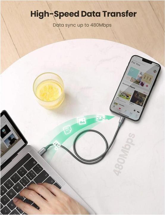 Produktbild Ugreen Lightning – USB C (2 m, USB 2.0)