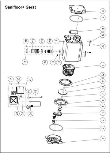Actual product image SFA Lifting system Sanifloor+ 3 suction pump + siphon capacity 30L/min, delivery head 1M