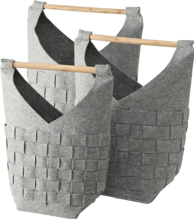 Produktbild Boltze Home Aufbewahrungsbox Cui Grau, 3er Set (3 x, 35 x 35 x 56 cm)