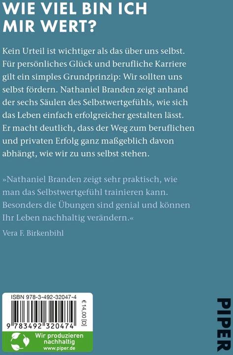 Immagine prodotto Die 6 Säulen des Selbstwertgefühls (Tedesco, Branden Nathaniel, 2023)