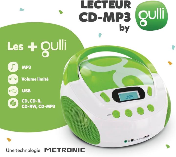 Image du produit Metronic Gulli CD MP3 Radio Portable Stereo (CD Player, MP3)