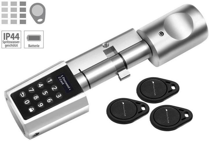 Produktbild VisorTech Elektronischer WLAN Tür-Schliesszylinder mit Transponder & Zahlencode (Elektronische Zahlenkombination, Schlüsselkarte)