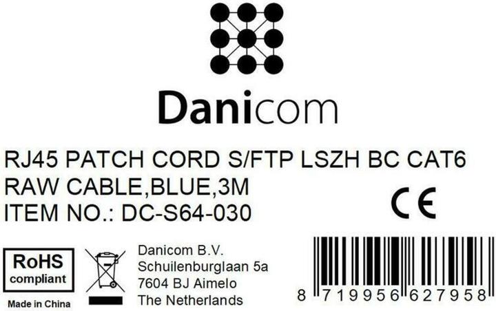 Produktbild Dsit CAT 6 Netzwerkkabel LSOH (S/FTP, CAT6, 3 m)