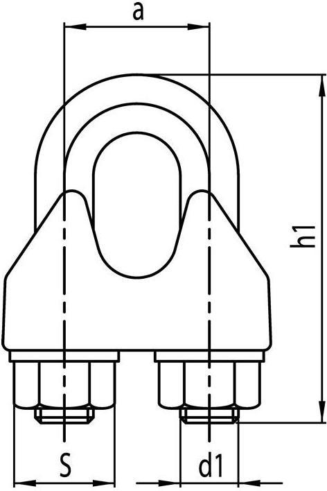 Produktbild Kleinsorge Drahtseilklemme ähnl.DIN 741 Gew.M5 Nenn-Gr.5,0mm verz.VE=250St. (Werkzeug)