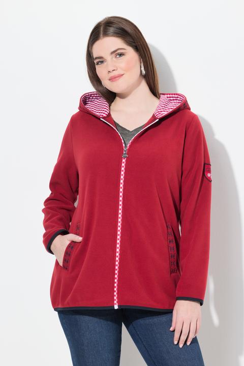 Produktbild Ulla Popken Trachten-Fleecejacke, Kapuze, Zierstickerei, Langarm (46, 48)