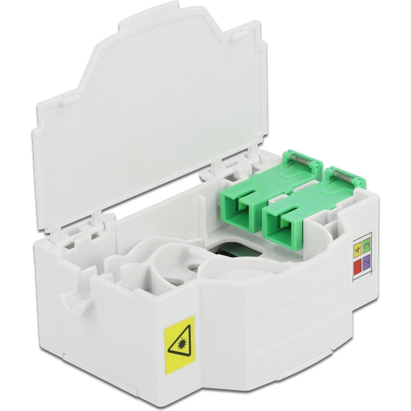 Thumbnail - Delock Optical Fiber Connection Box for DIN Rail 4 x SC Simplex, Netzwerk Zubehör