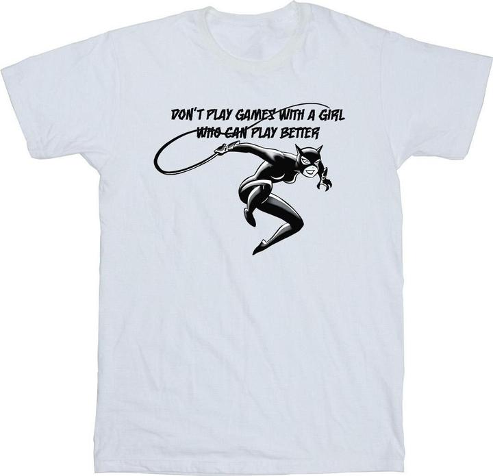 Actual product image Mens Catwoman Don't Play Games T-Shirt (L)