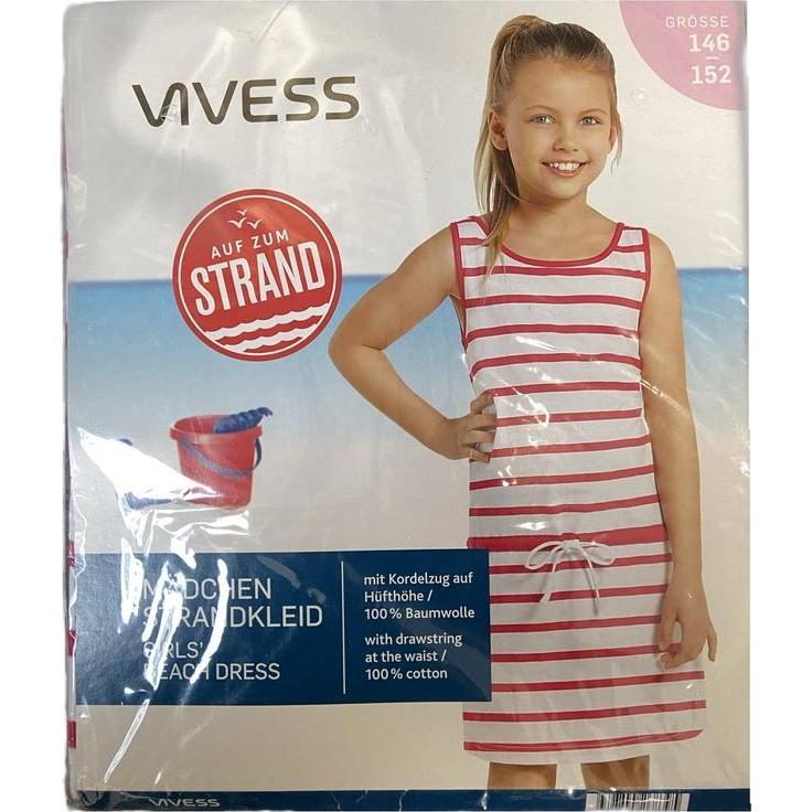 Vivess, Mädchen, Kleider, Strandkleid für Mädchen, Rot, (146)