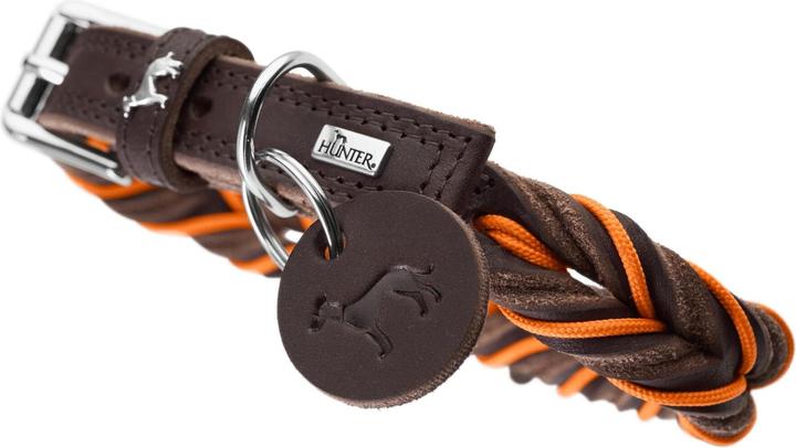Produktbild Hunter Dogcollar Solid Education Cord M-L (60), dark brown/orange - (69319) (M, L, Hund, Allgemein)