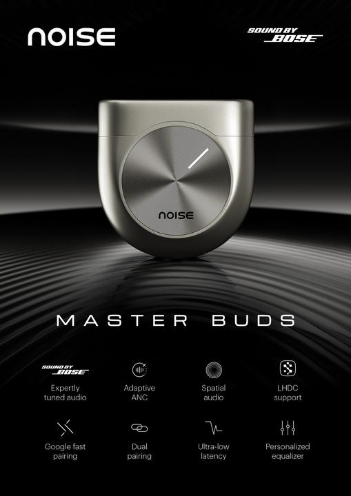 Produktbild Noise Master Buds Truly Wireless Earbuds ANC Silver (44 h, Kabellos)