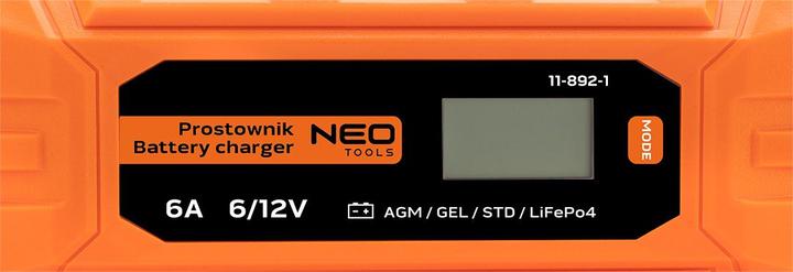Actual product image Neo Automatic charger 6A/100W 3-150Ah for acid / AGM / GEL batteries (12V, 6 A)