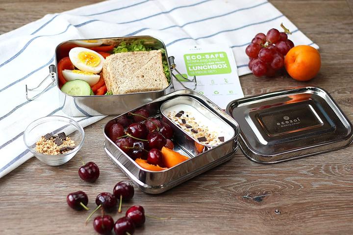 Produktbild Ecozoi Auslaufsichere 3-in-1-Oeko-Lunchbox aus rostfreiem Stahl