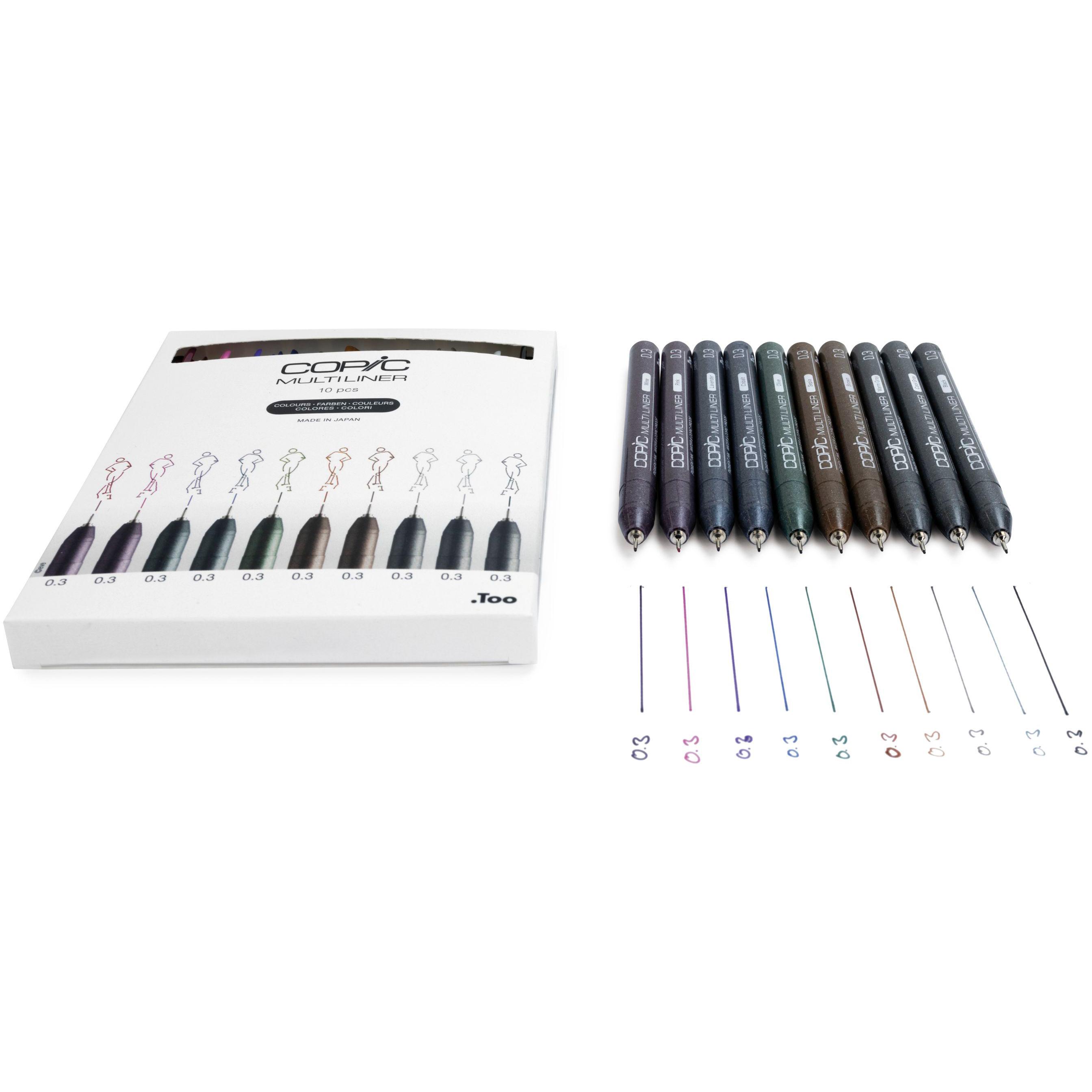 Thumbnail - Copic, Schreibstifte, Multiliner Color Set, 0,3mm, 10 Stück (Olive, Lavender, Sepia, Schwarz, Warm Gray, Cool Gray, Pink...