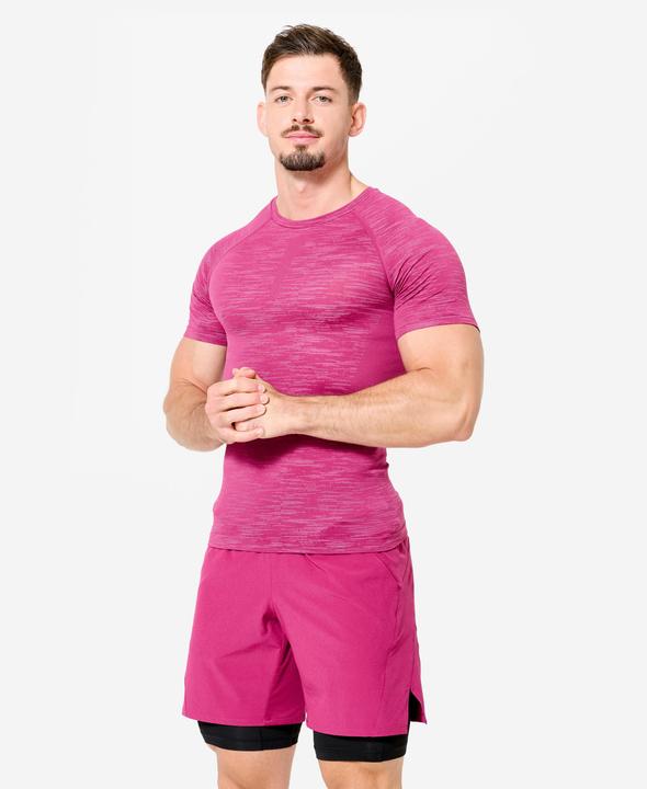 Produktbild Domyos Kompressionsshirt Herren atmungsaktiv Rundhals - lila (XL)
