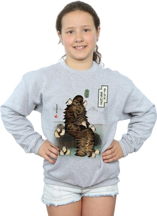 Produktbild Star Wars The Last Jedi Japanese Chewbacca Porgs Sweatshirt Mädchen (140, 146)