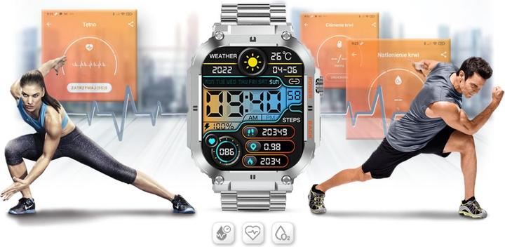 Produktbild Gravity SMARTWATCH MĘSKI GT6-7 - WYKONYWANIE POŁĄCZEŃ, MONITOR SNU (sg020g)