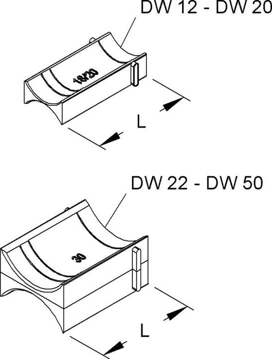 Produktbild Niedax NIE DW50 Doppelwanne fÃ¼r alle BÃ¼gelsch.f.Kabel-D46-50mm PS Kunstst.
