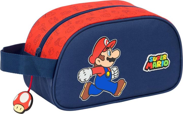 Super Reise-Toilettentasche Mario Trick Rot Dunkelblau 26 x 15 x 12 cm