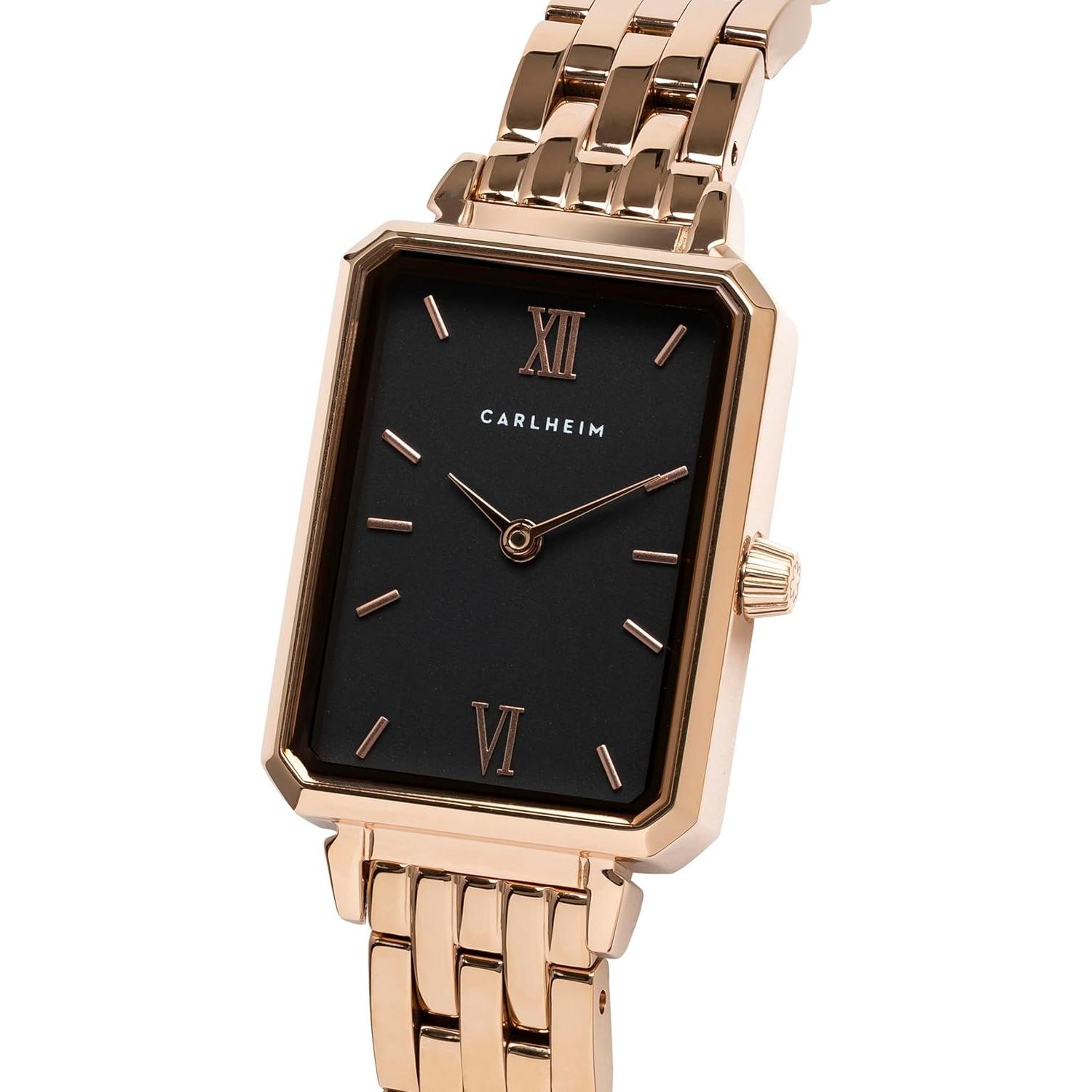 Carlheim, Orologio da polso, Ladies watches Mila Petite Square 2620 black pink gold Classic pink gold Classic, Nero
