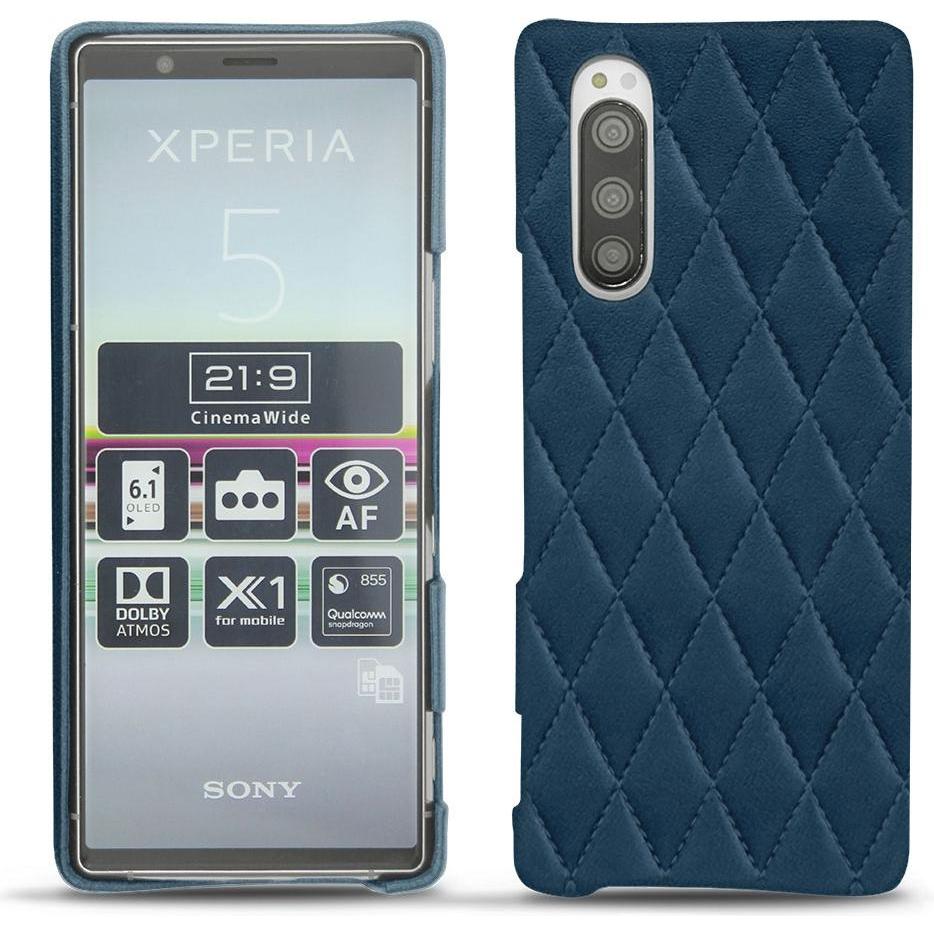 Noreve Lederschutzhülle (Sony Xperia 5), Smartphone Hülle, Blau