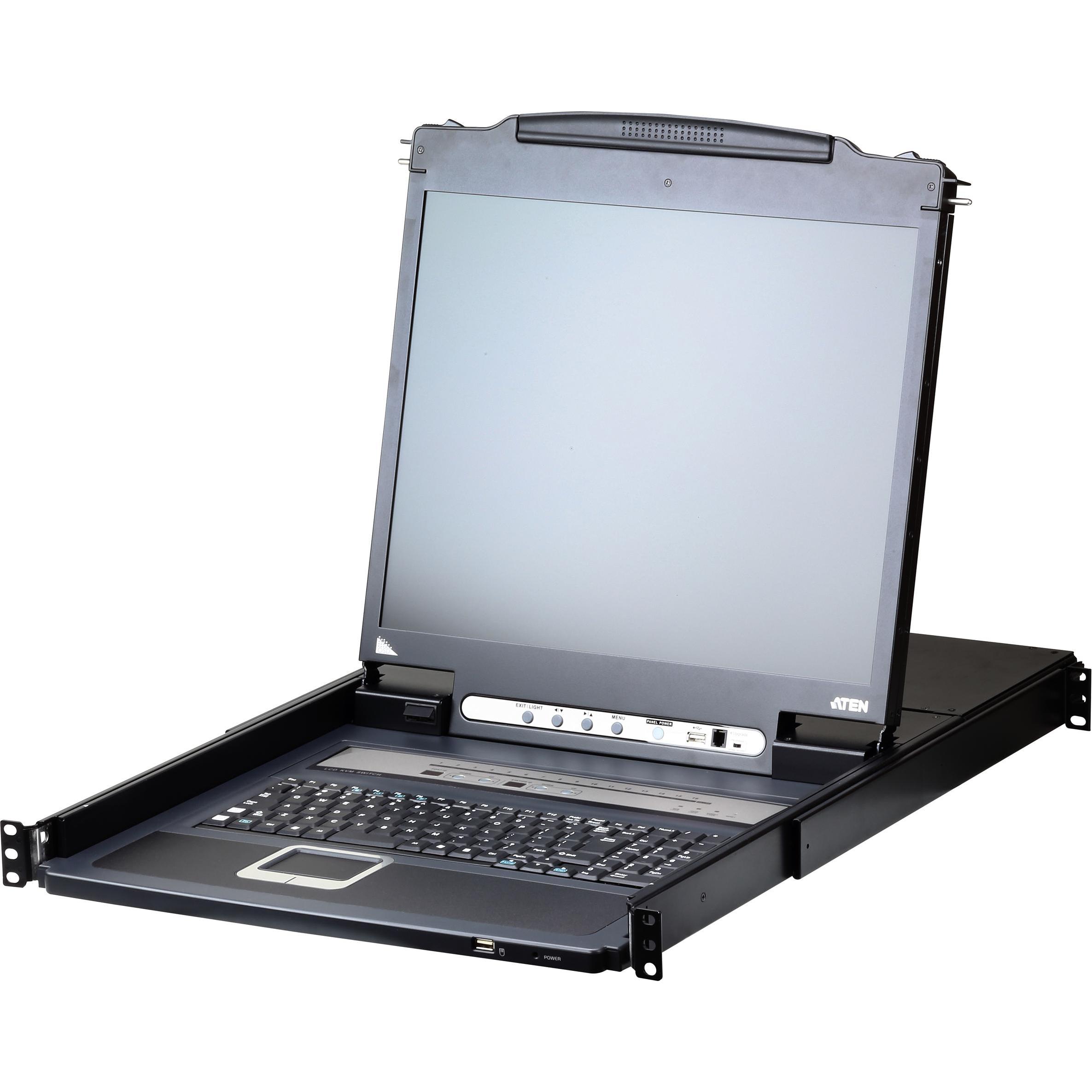 Aten CL5716IM CH Switch KVM over IP 16 porte 17" LCD (PS/2-USB VGA) CH-Layout, Switch KVM, Nero
