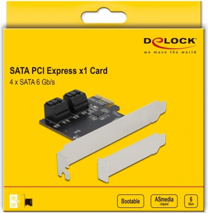 Immagine prodotto Delock 90010 - PCIe x1> 4x SATA Low Profile - Serial ATA - SATA