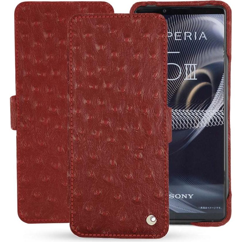 Noreve Lederschutzhülle horizontal (Sony Xperia 5 III), Smartphone Hülle, Rot