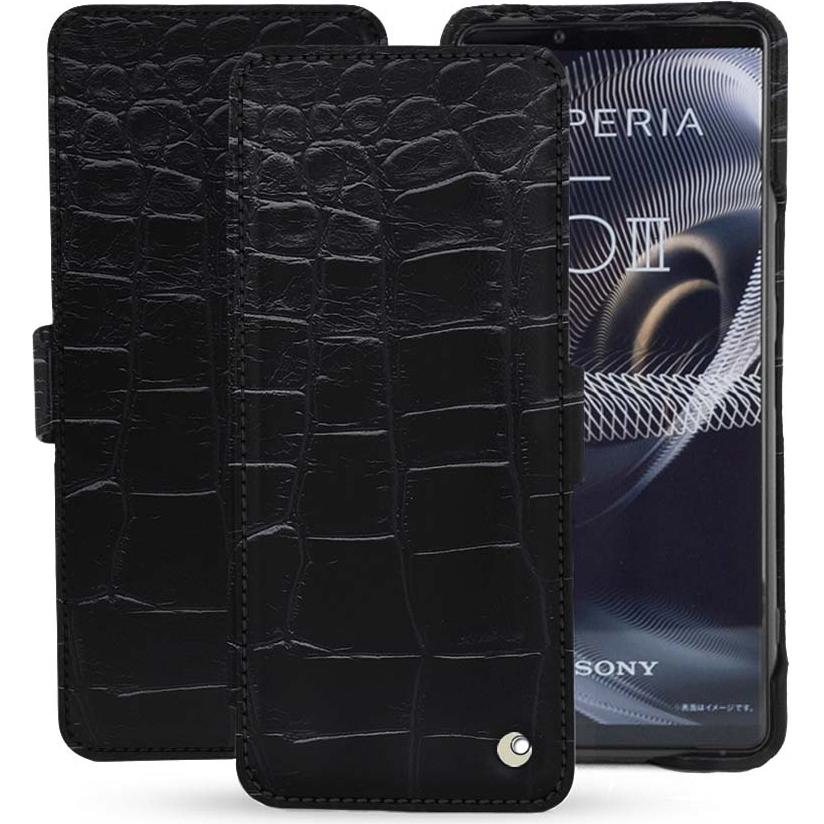 Noreve Lederschutzhülle horizontal (Sony Xperia 5 III), Smartphone Hülle, Schwarz