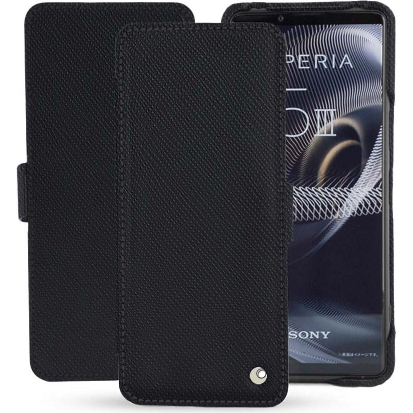 Noreve Lederschutzhülle horizontal (Sony Xperia 5 III), Smartphone Hülle, Schwarz