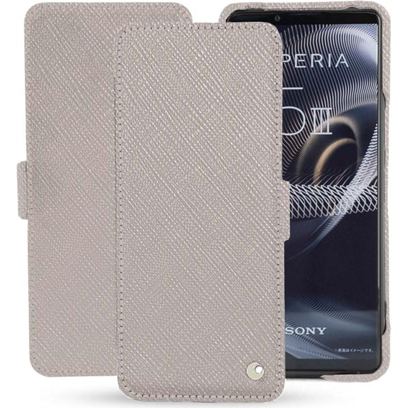 Noreve Lederschutzhülle horizontal (Sony Xperia 5 III), Smartphone Hülle, Beige
