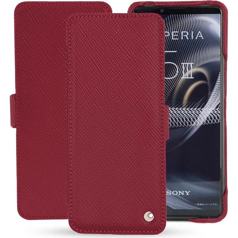 Noreve Lederschutzhülle horizontal (Sony Xperia 5 III), Smartphone Hülle, Rot