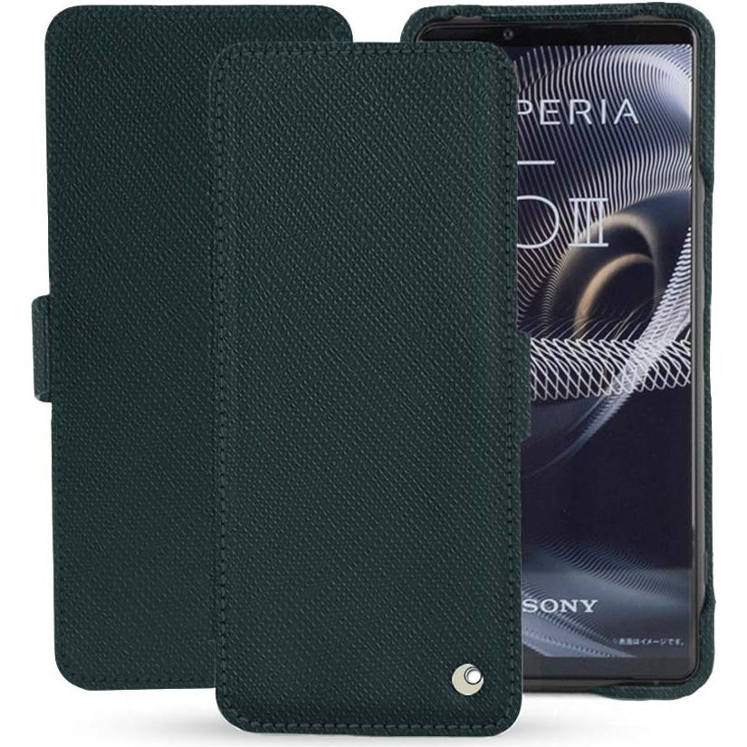 Noreve Lederschutzhülle horizontal (Sony Xperia 5 III), Smartphone Hülle, Grün