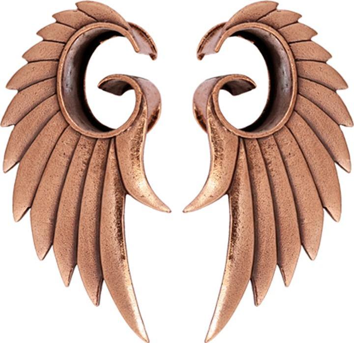 Immagine prodotto Star Piercing Ali d'angelo in oro rosa Tunnel di carne (2 pezzi) (senza ottone, Bronzo)
