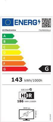Energy Label LG 75UP80006LA (75", LED, UHD, 2021)