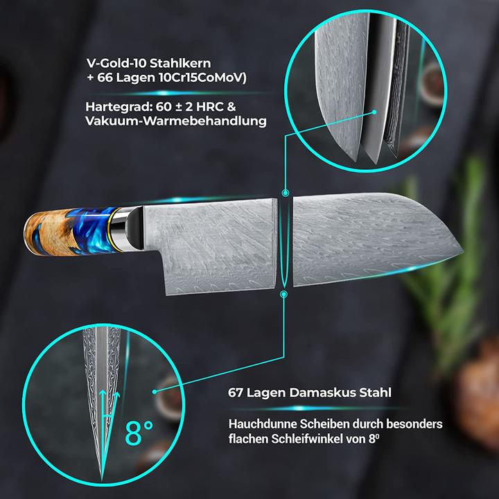Produktbild Calisso Santoku Damastmesser (17.80 cm)