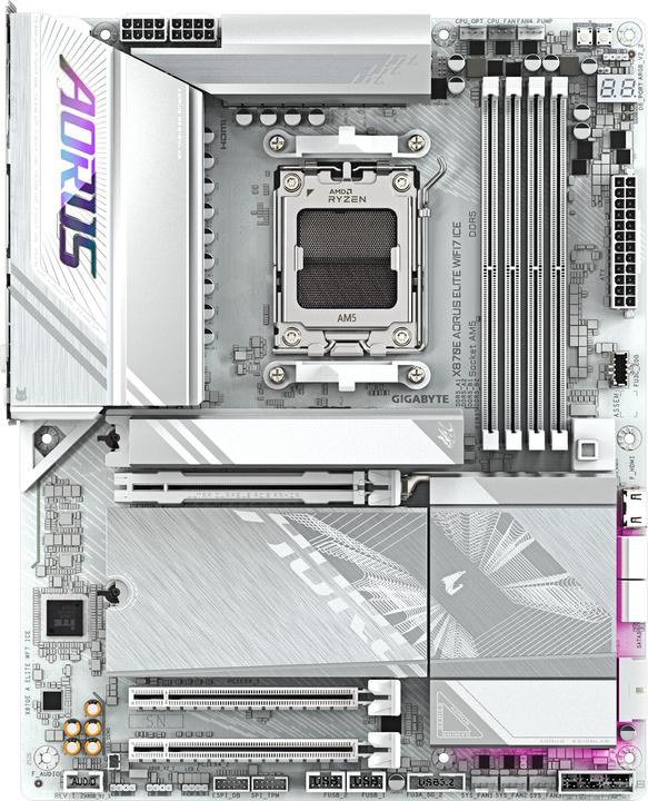 Image du produit Gigabyte X870E AORUS Elite WIFI7 ICE (AM5, AMD X870E, ATX)